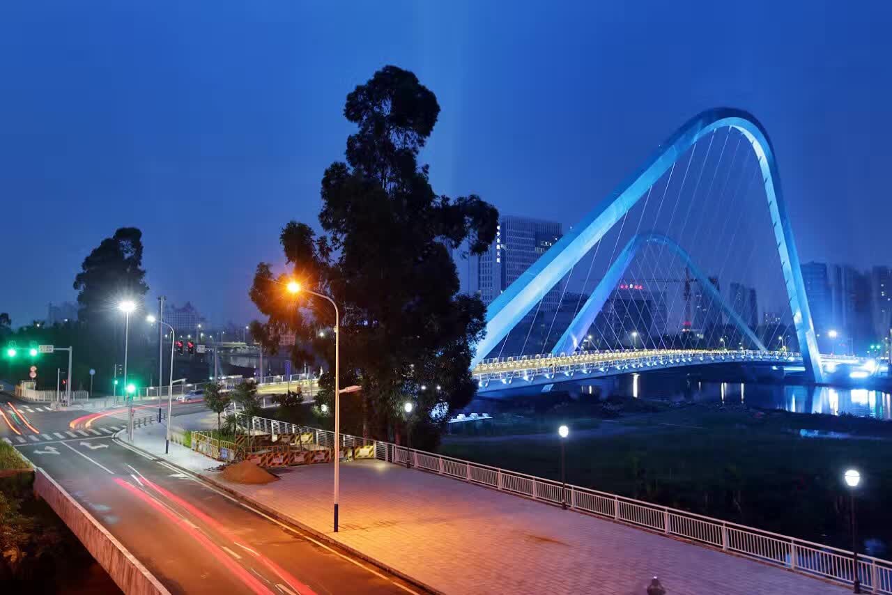 广州市南沙中心区蕉门河车行桥拱肋合拢(图1)